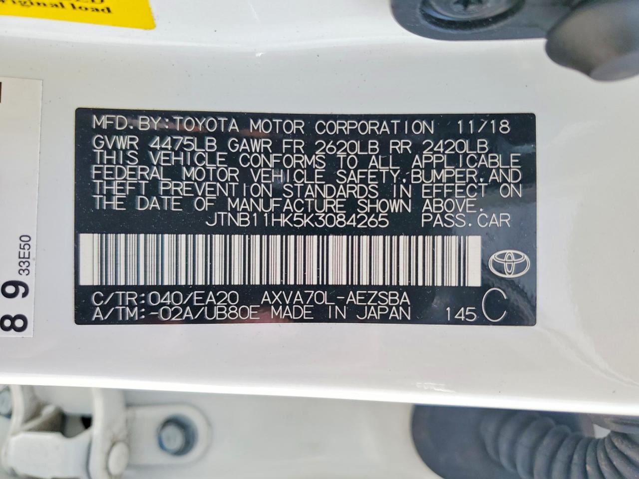 2019 TOYOTA CAMRY SE photo 13