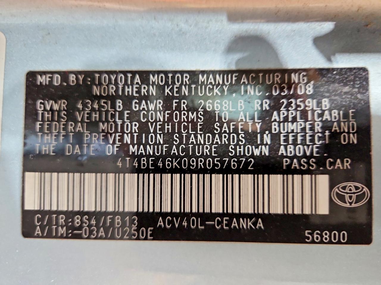 2009 TOYOTA CAMRY LE photo 23