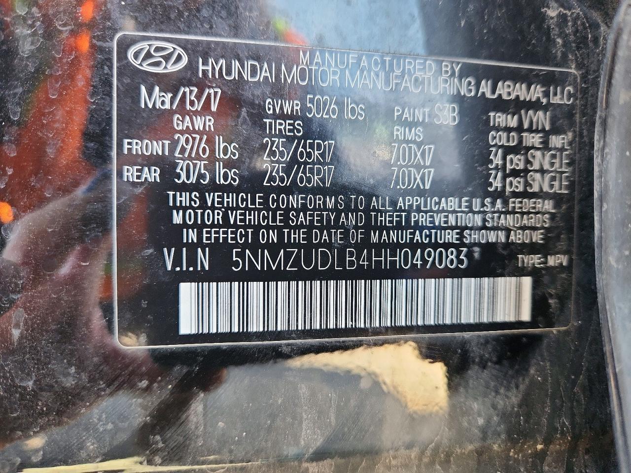 2017 HYUNDAI SANTA FE SPORT 2.4L photo 23