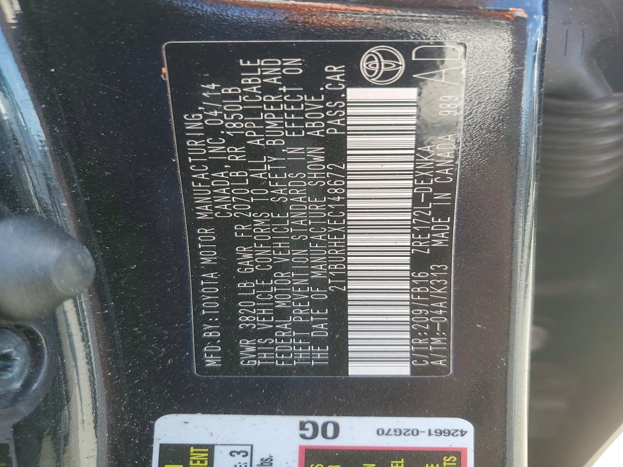 2014 TOYOTA COROLLA LE photo 23