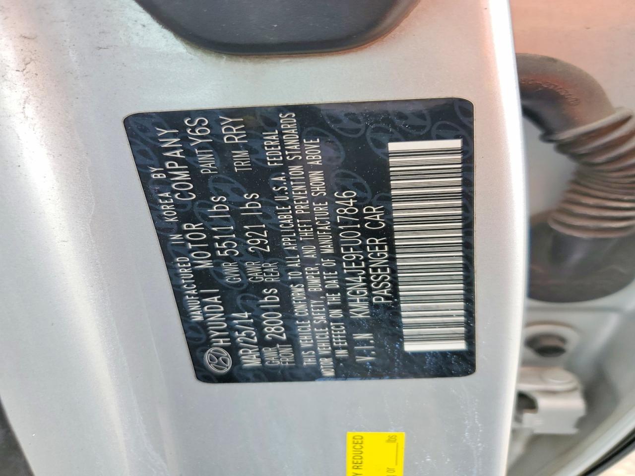 2015 HYUNDAI GENESIS 3.8L photo 23