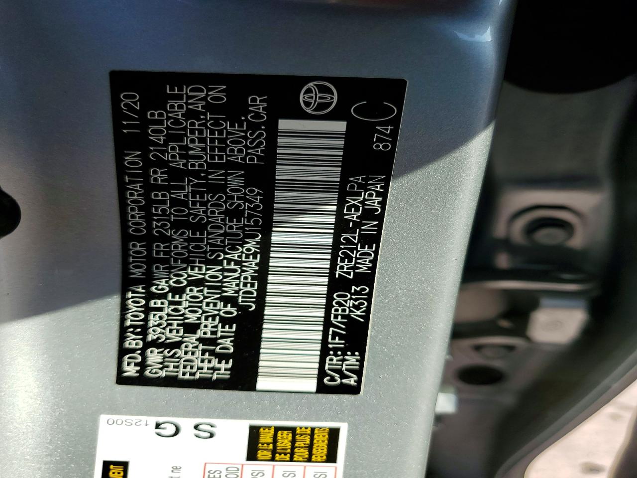 2021 TOYOTA COROLLA LE photo 25