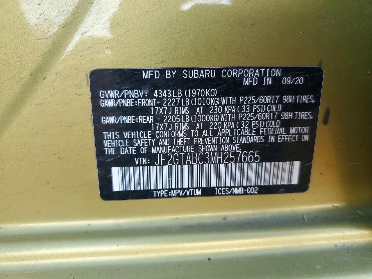 2021 SUBARU CROSSTREK photo 23
