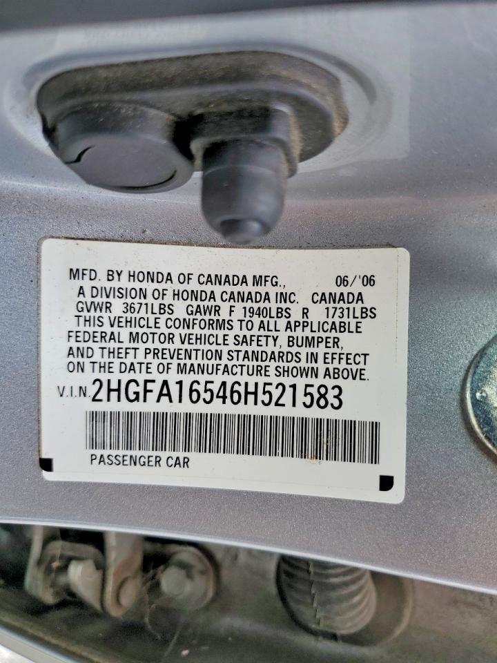 2006 HONDA CIVIC LX photo 25