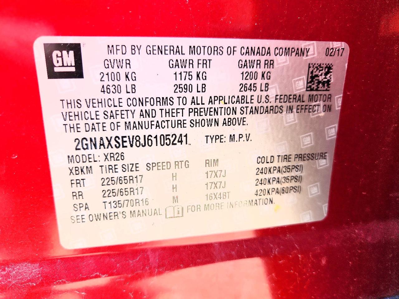 2018 CHEVROLET EQUINOX LT photo 25
