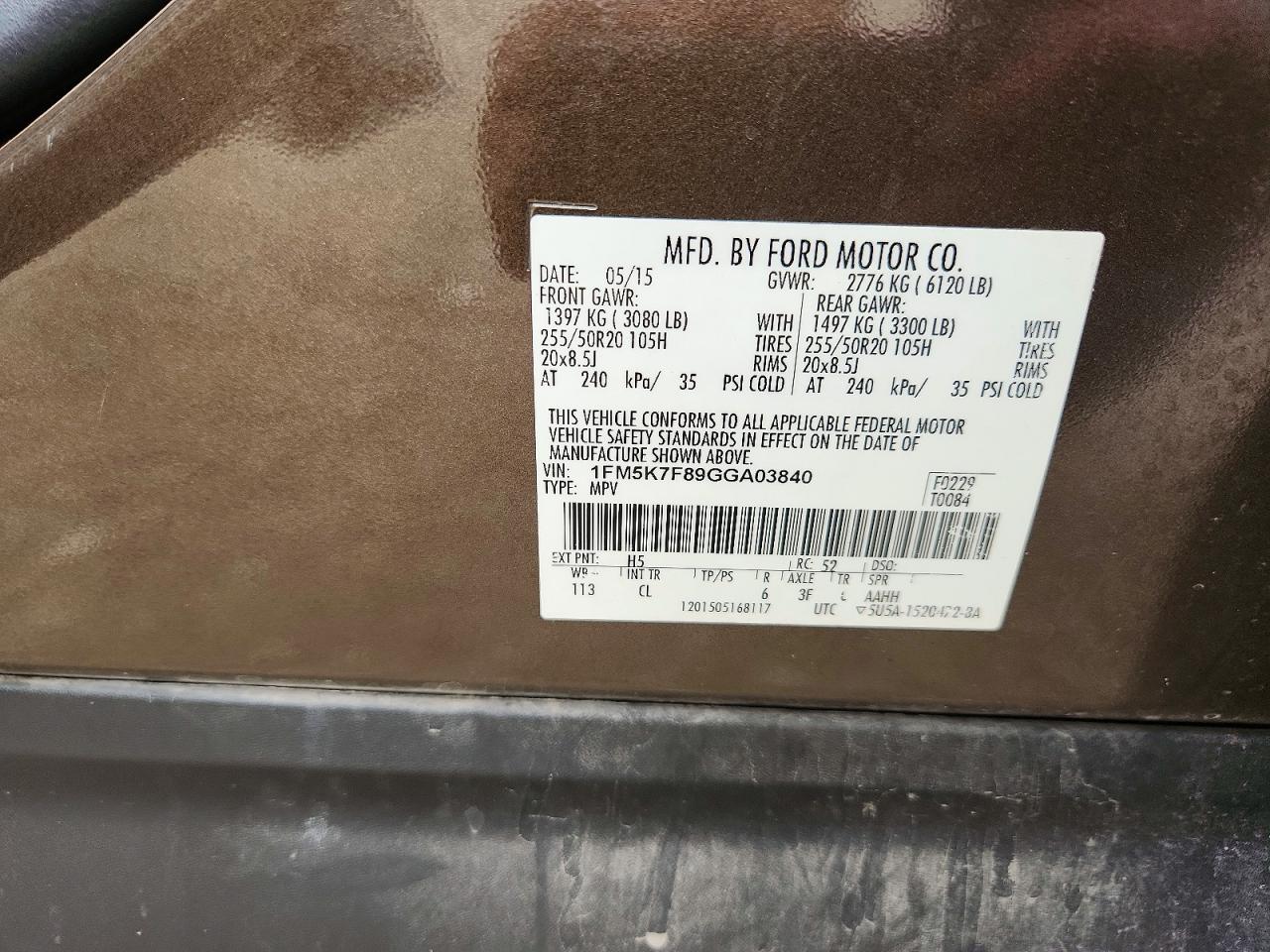 2016 FORD EXPLORER LIMITED photo 27