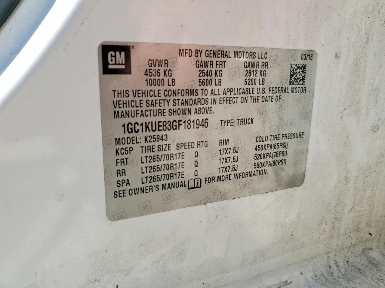 2016 CHEVROLET SILVERADO K2500 HEAVY DUTY photo 34