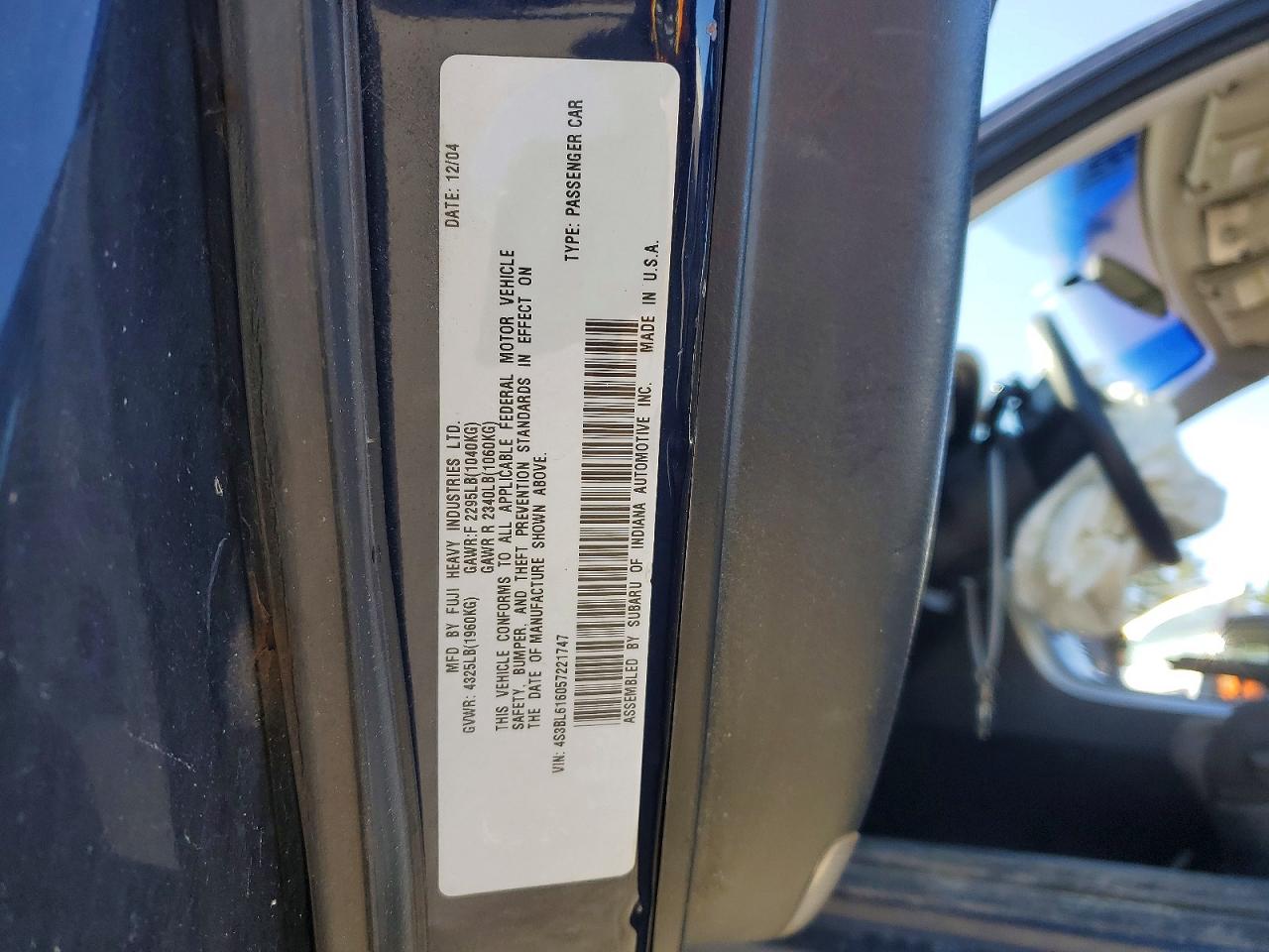 2005 SUBARU LEGACY photo 34