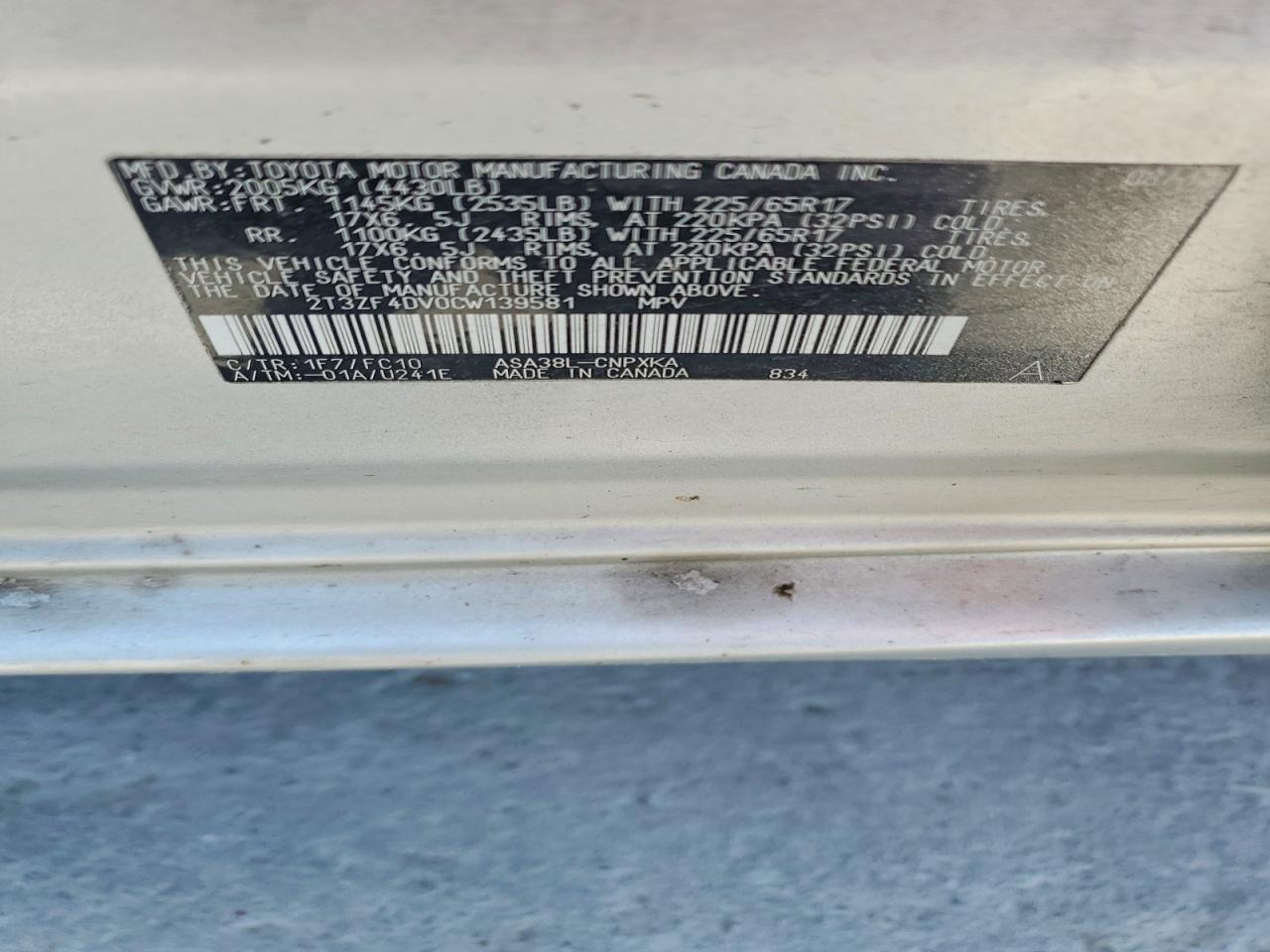2012 TOYOTA RAV4 BASE photo 13