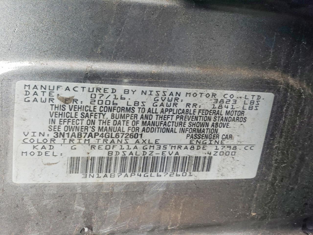 2016 NISSAN SENTRA SV photo 25