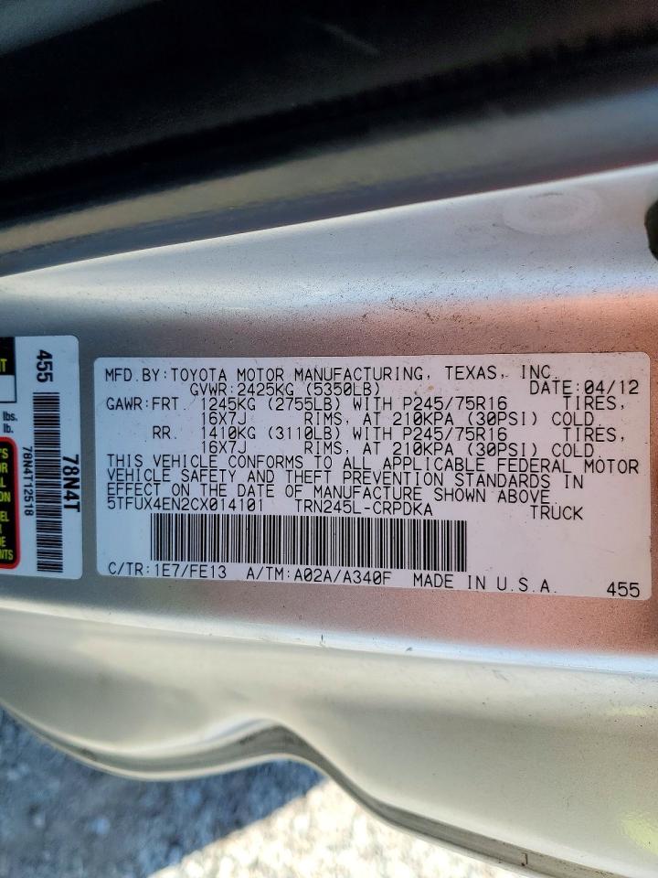 2012 TOYOTA TACOMA ACCESS CAB photo 34