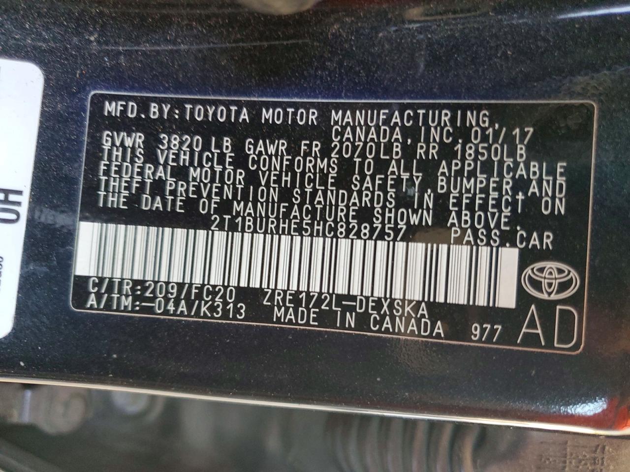 2017 TOYOTA COROLLA SE photo 23