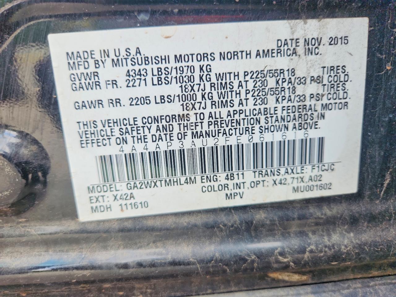 2015 MITSUBISHI OUTLANDER SPORT ES photo 34
