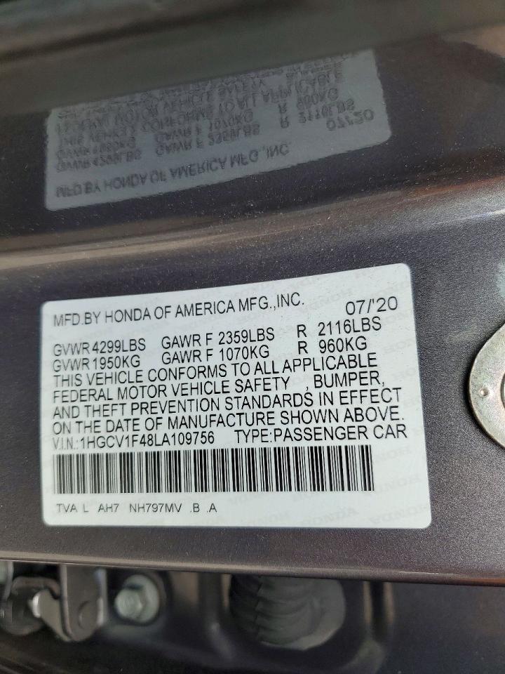 2020 HONDA ACCORD EX photo 23