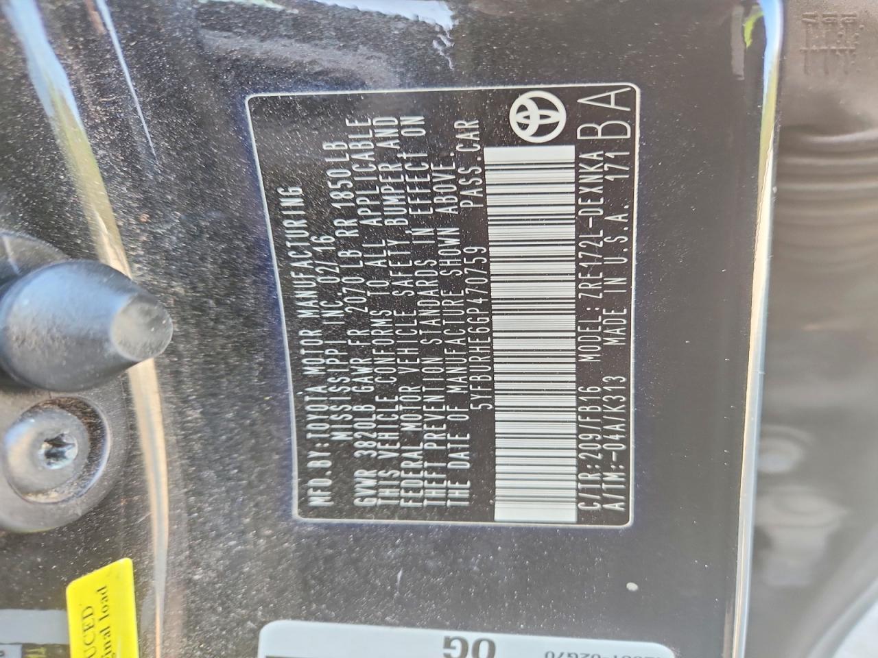 2016 TOYOTA COROLLA LE PLUS photo 37