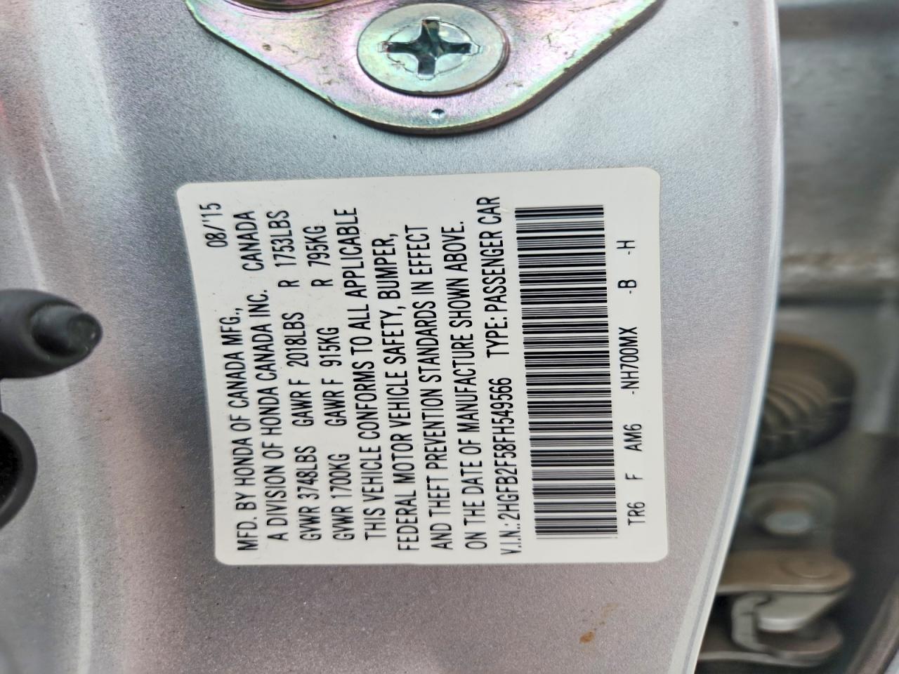 2015 HONDA CIVIC LX photo 23