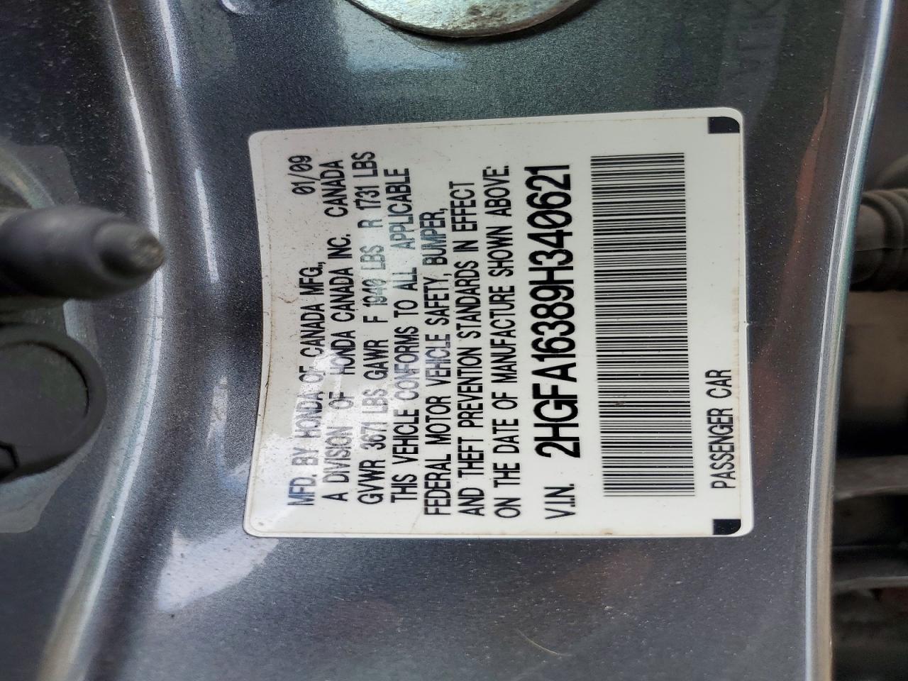 2009 HONDA CIVIC VP photo 37
