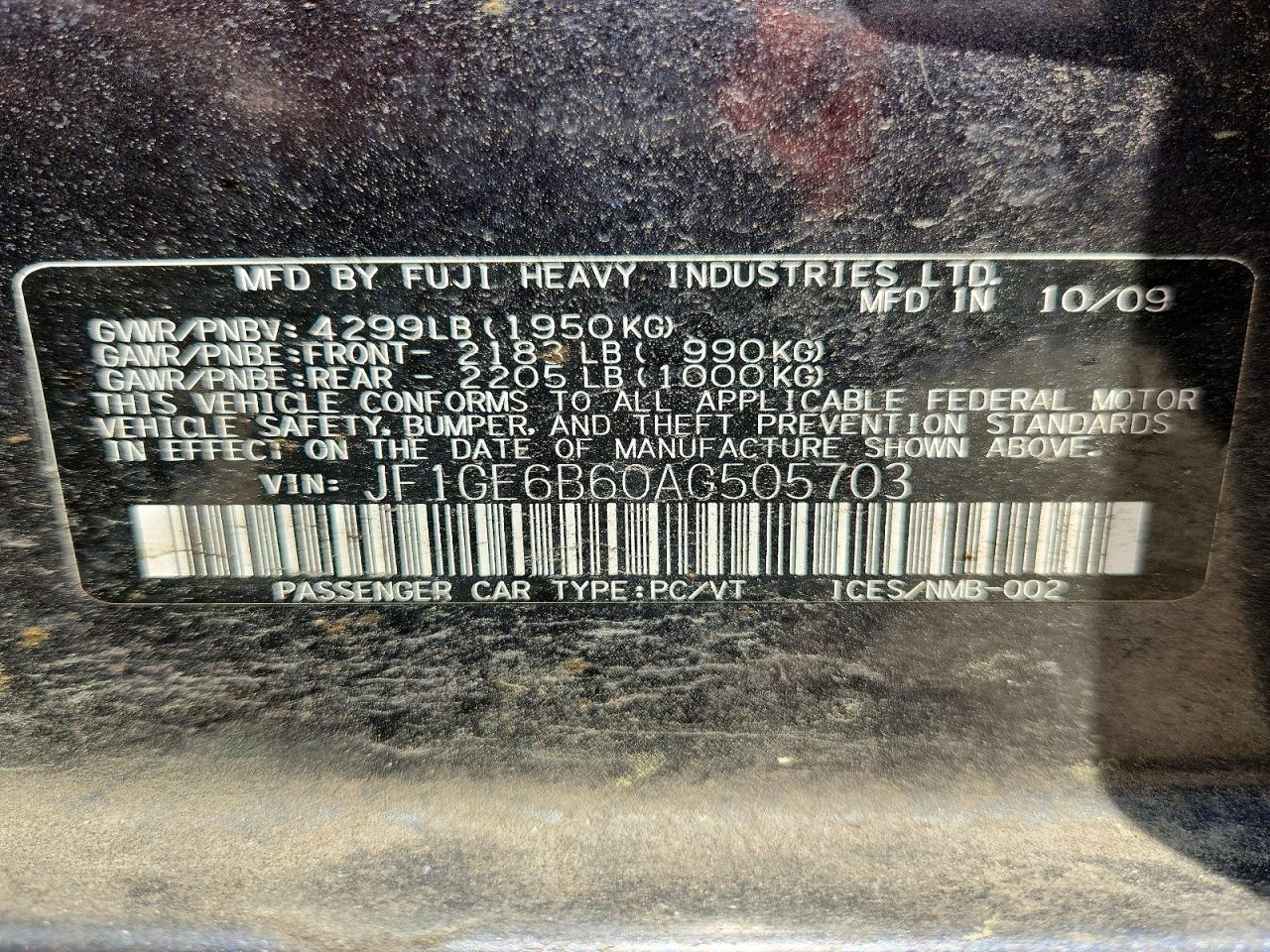 2010 SUBARU IMPREZA 2.5I PREMIUM photo 23