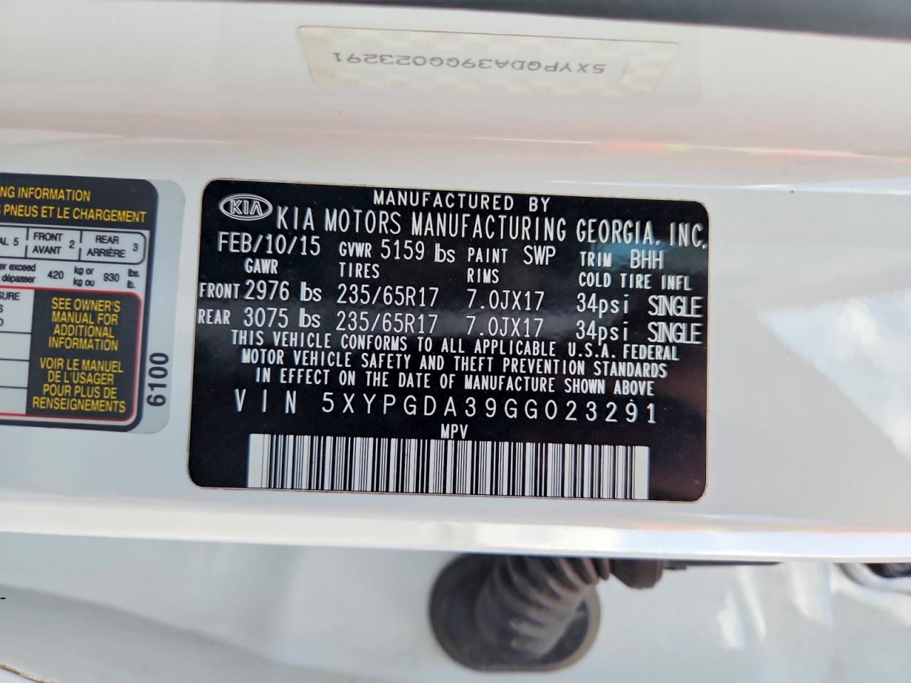 2016 KIA SORENTO LX photo 37