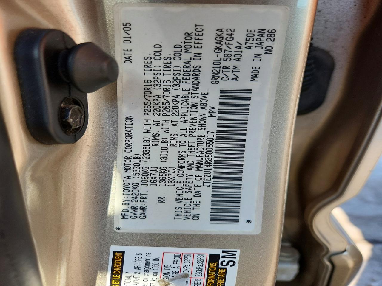 2005 TOYOTA 4RUNNER SR5 photo 37