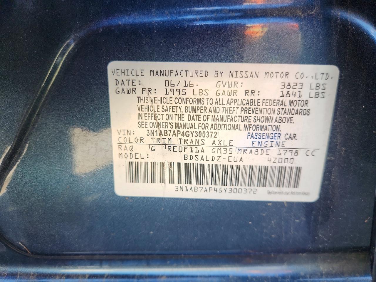 2016 NISSAN SENTRA SV photo 25