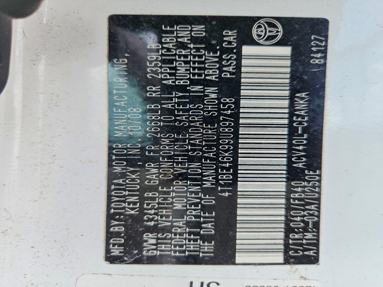 2009 TOYOTA CAMRY LE photo 23