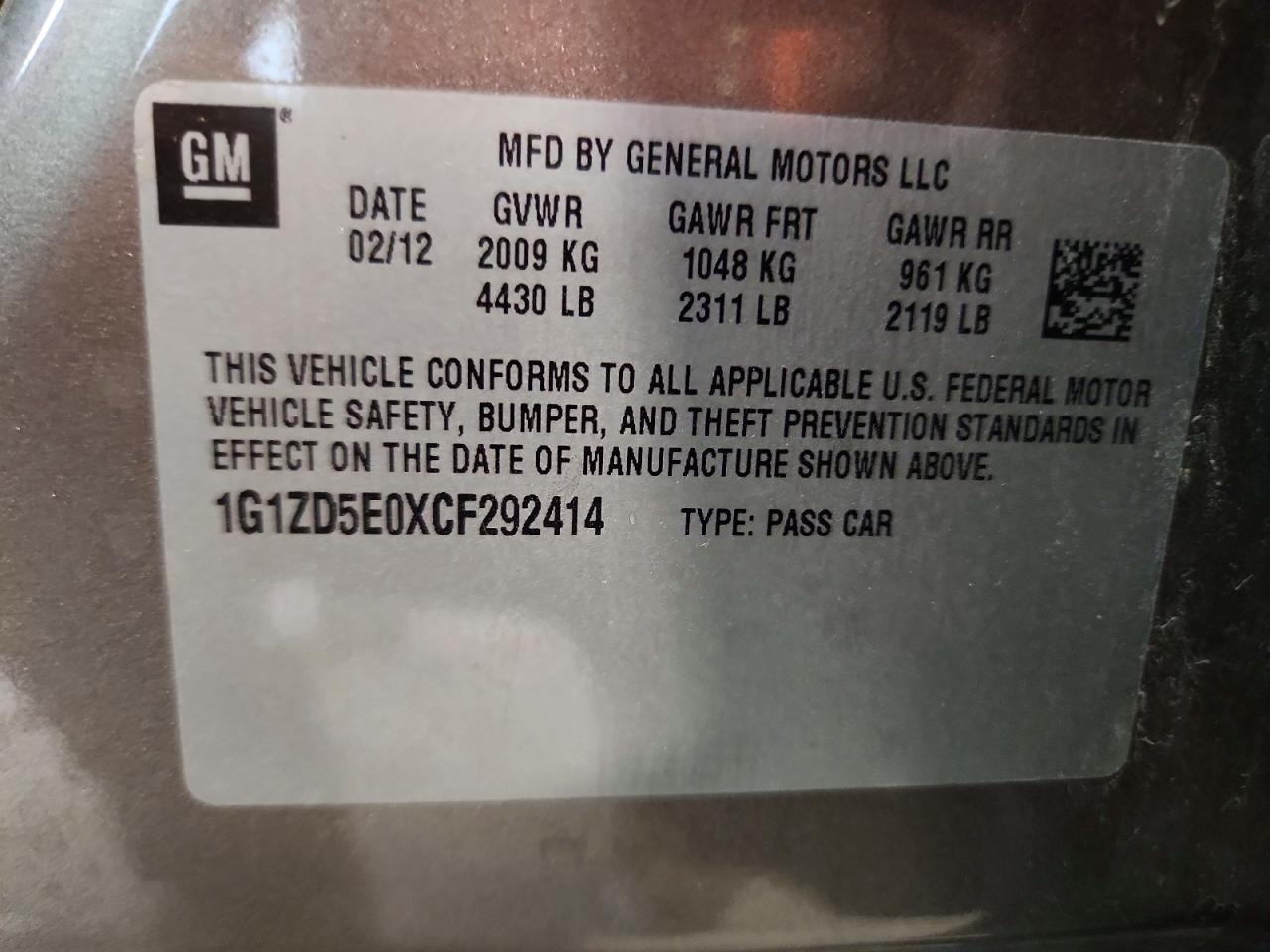 2012 CHEVROLET MALIBU 2LT photo 37