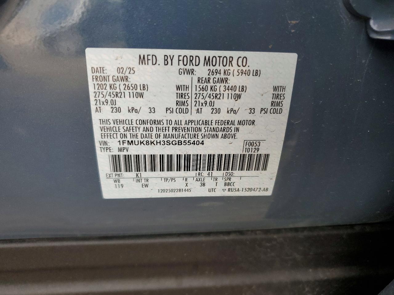 2025 FORD EXPLORER ST-LINE photo 37