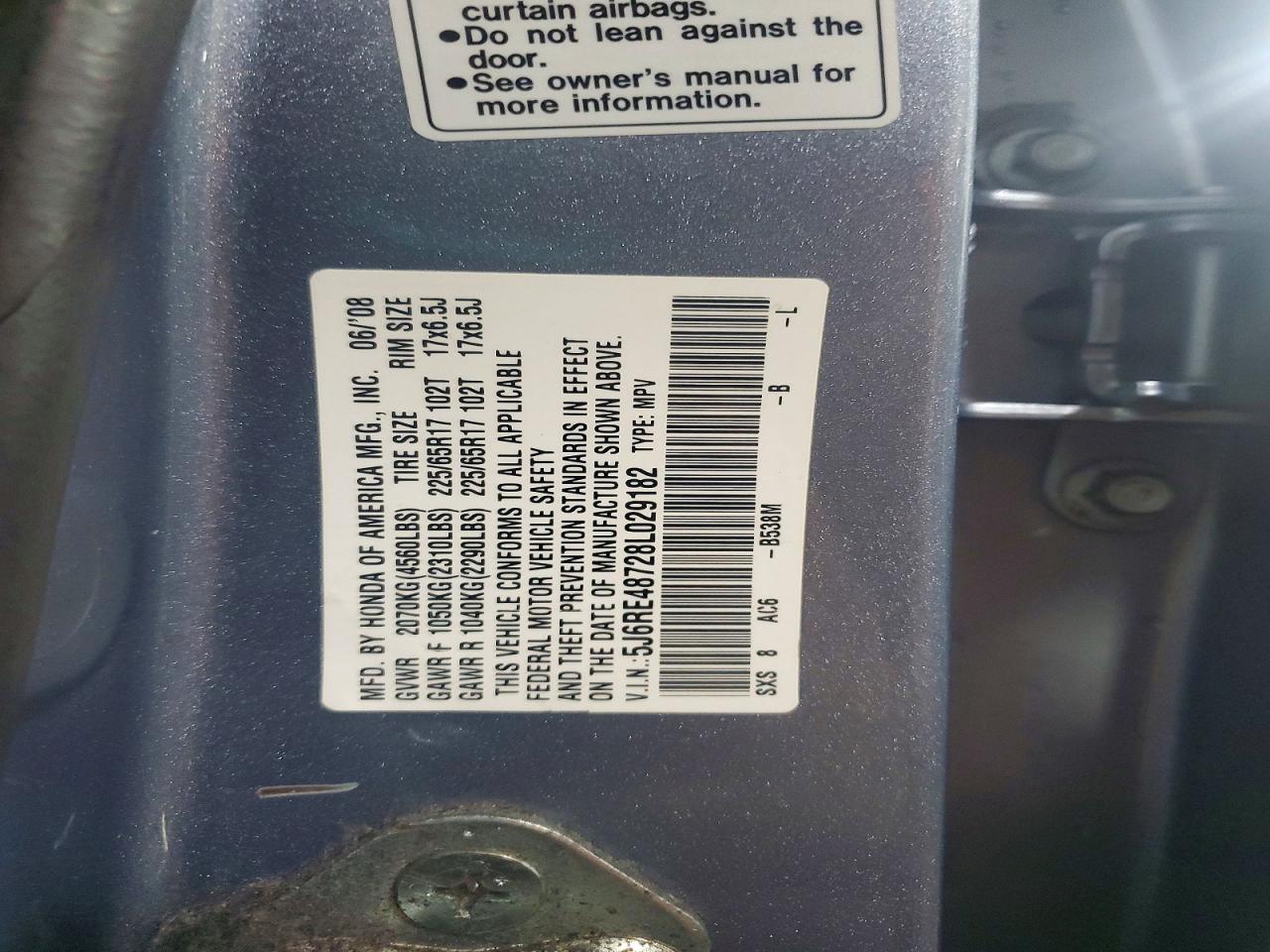 2008 HONDA CR-V EXL photo 34