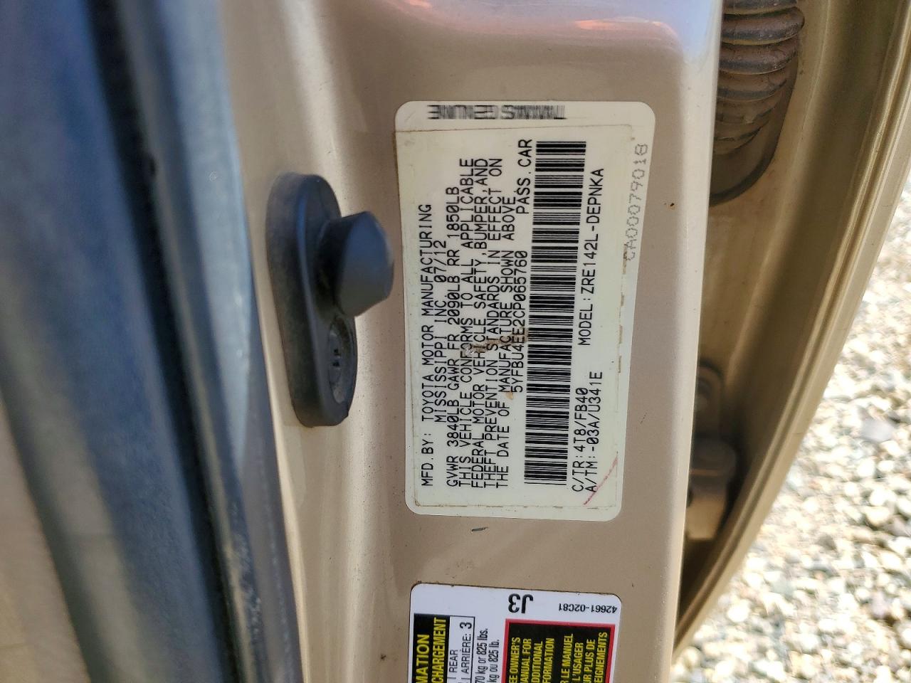 2012 TOYOTA COROLLA LE photo 37