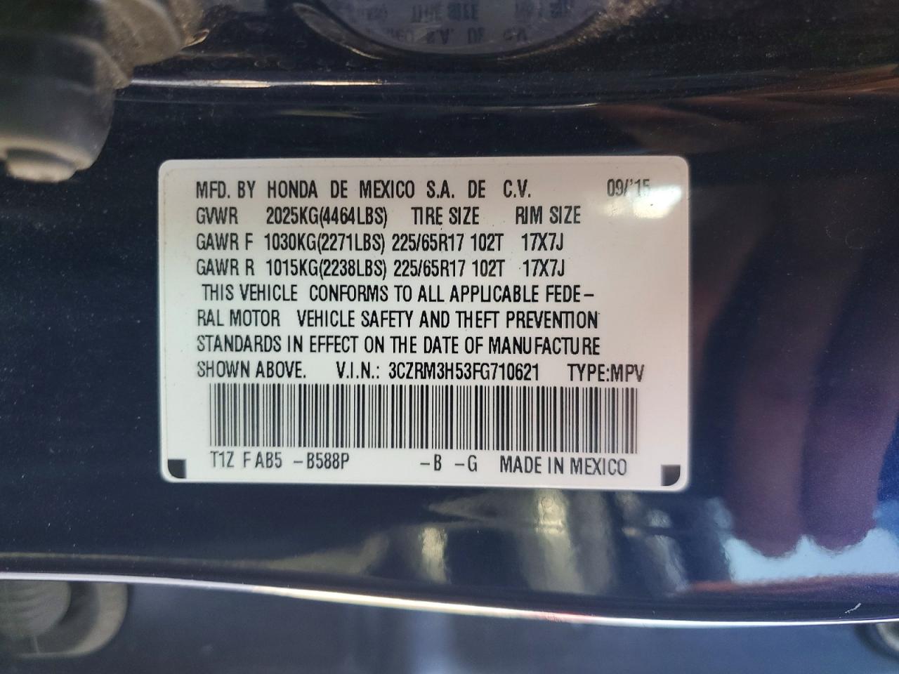 2015 HONDA CR-V EX photo 27