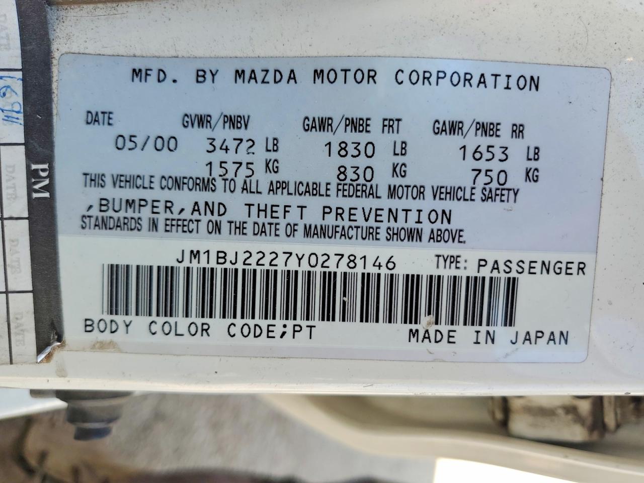 2000 MAZDA PROTEGE DX photo 34