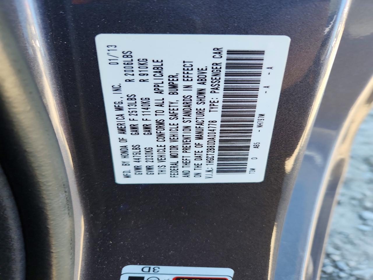 2013 HONDA ACCORD EXL photo 23