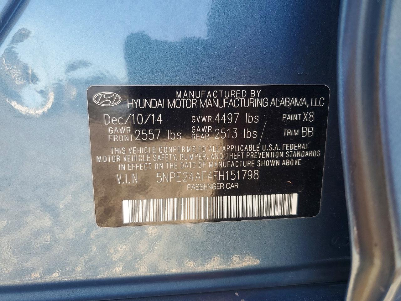 2015 HYUNDAI SONATA SE photo 25