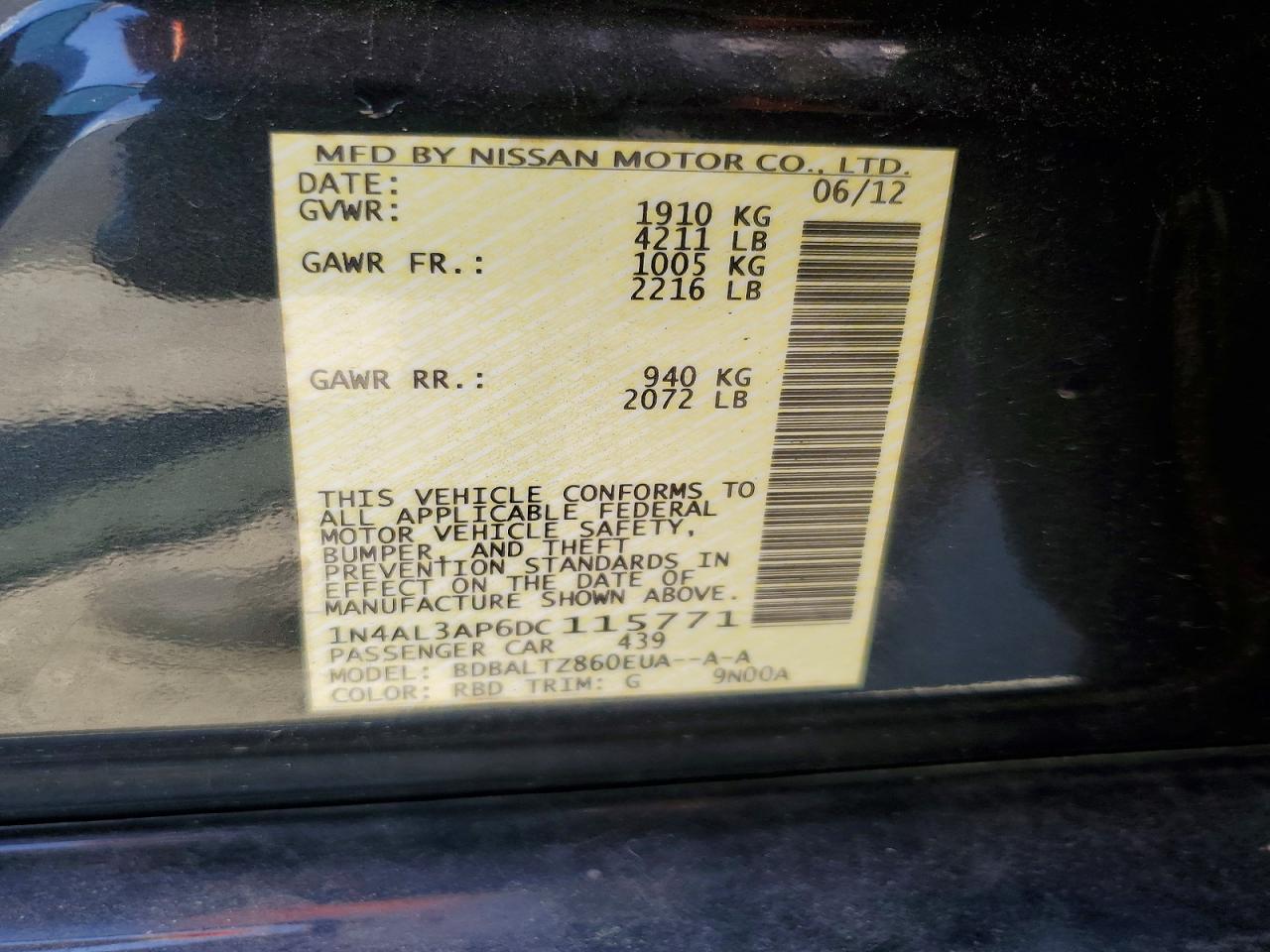 2013 NISSAN ALTIMA 2.5 photo 23