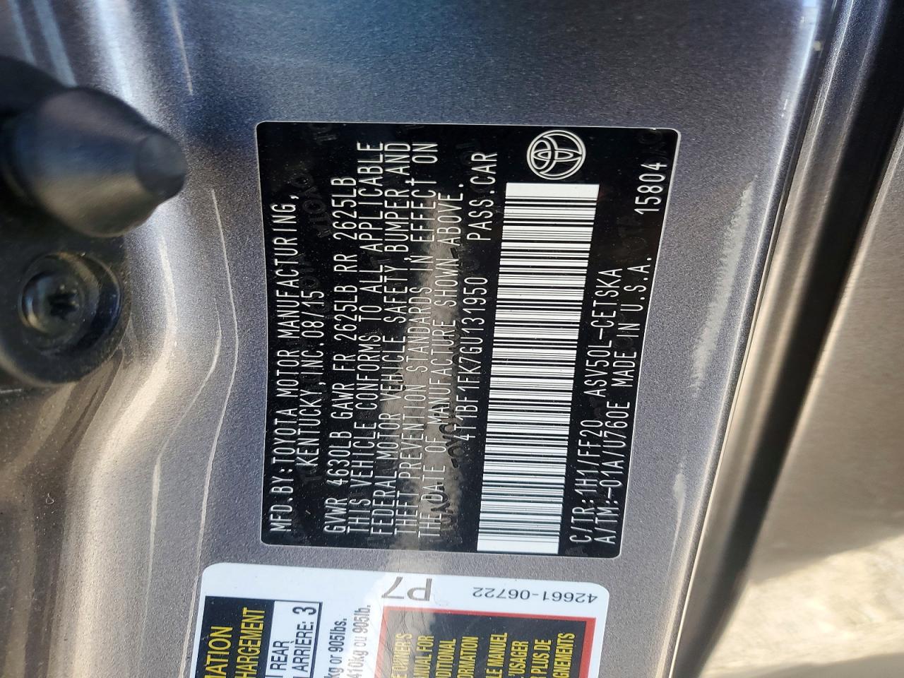 2016 TOYOTA CAMRY SE photo 23