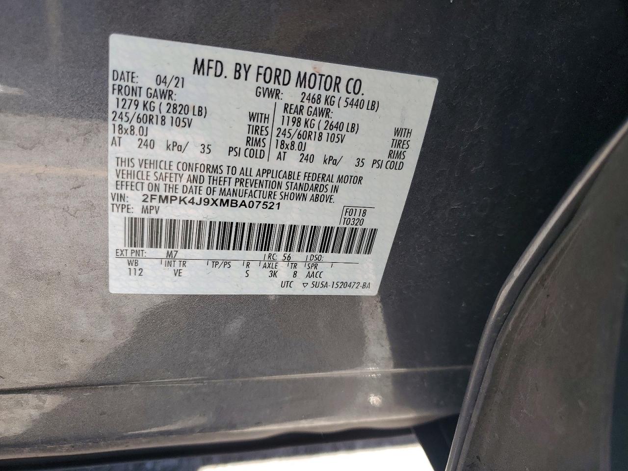 2021 FORD EDGE SEL photo 27