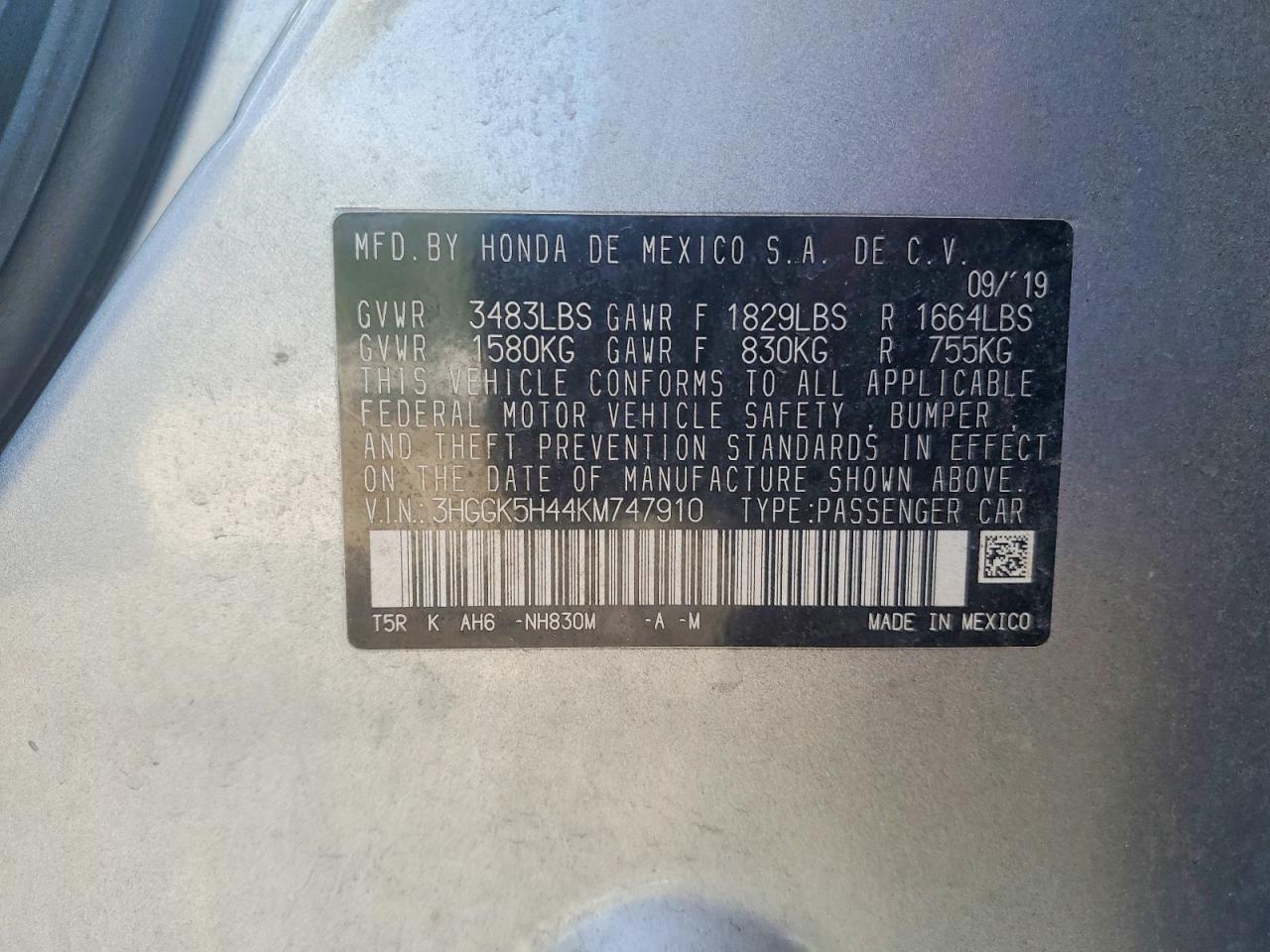 2019 HONDA FIT LX photo 34