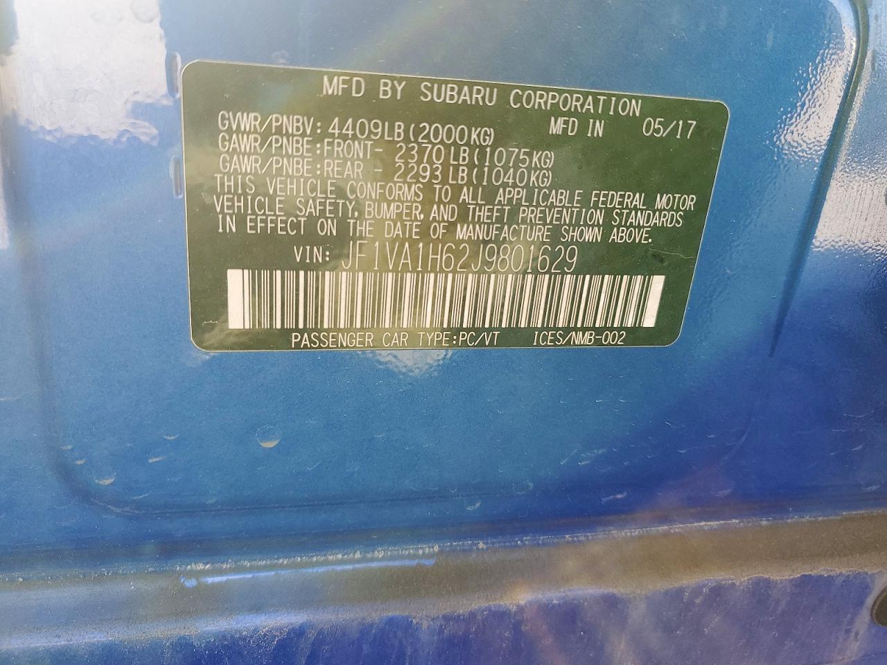2018 SUBARU WRX LIMITED photo 23