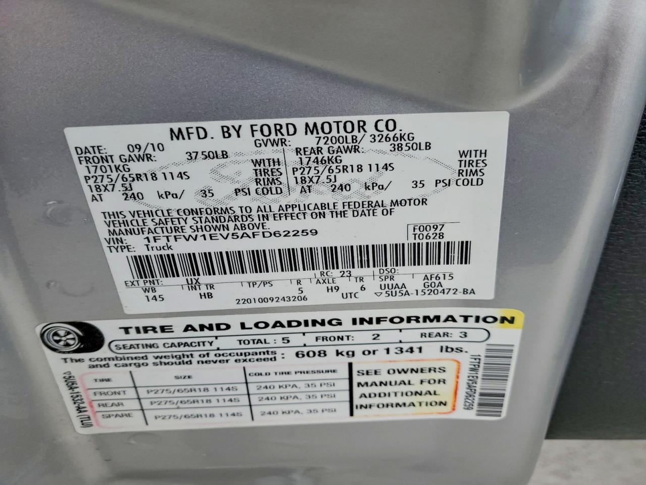 2010 FORD F150 SUPERCREW photo 23