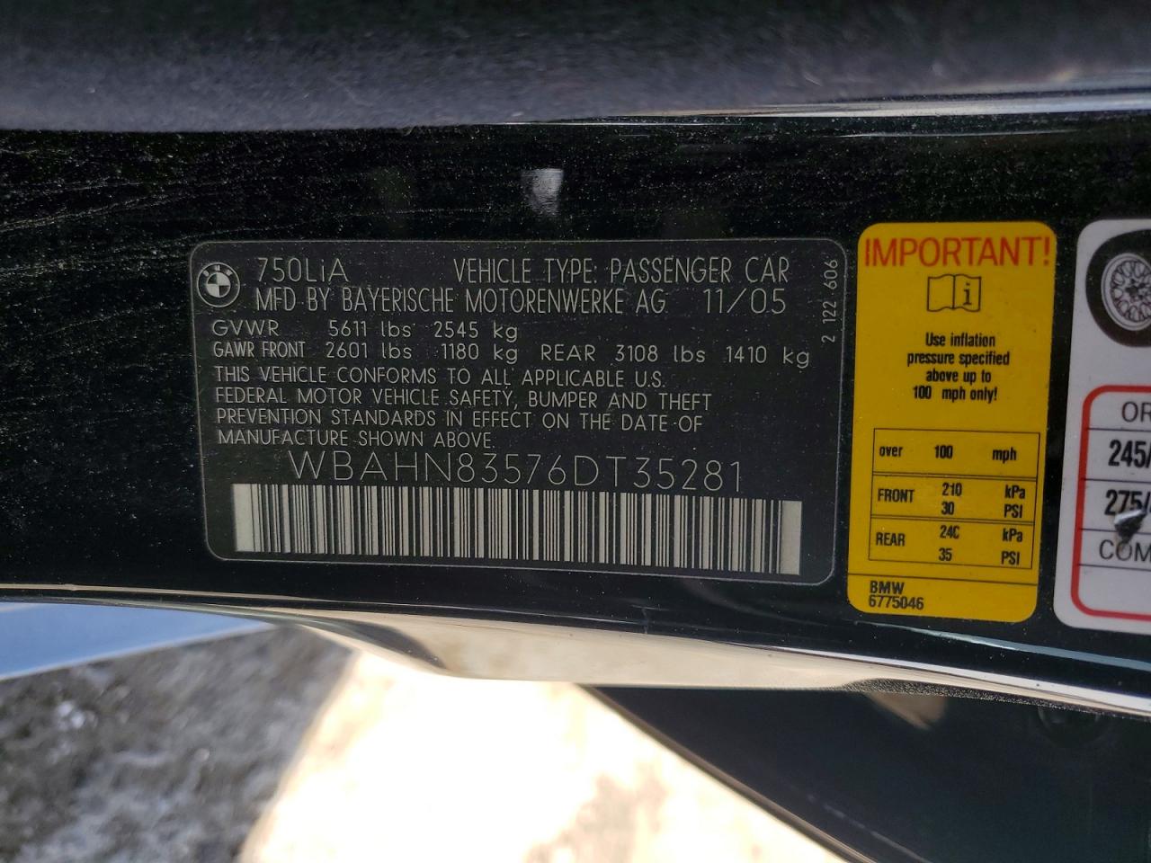 2006 BMW 750 LI photo 34