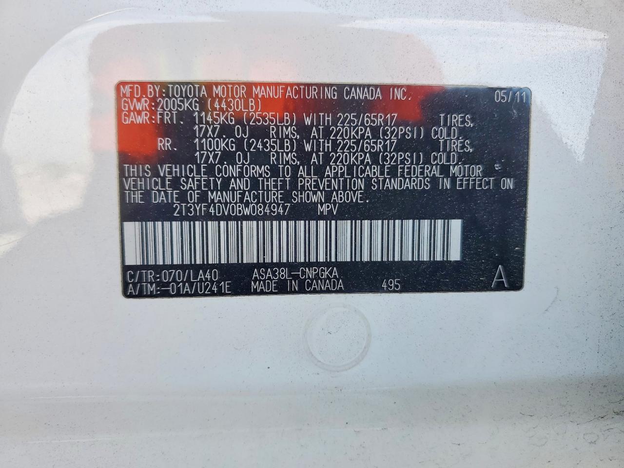 2011 TOYOTA RAV4 LIMITED photo 23