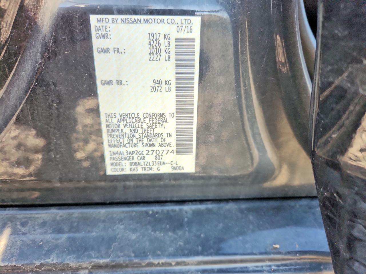 2016 NISSAN ALTIMA 2.5 SL photo 34