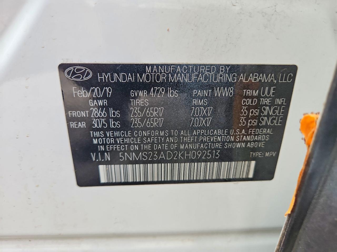 2019 HYUNDAI SANTA FE SE photo 27