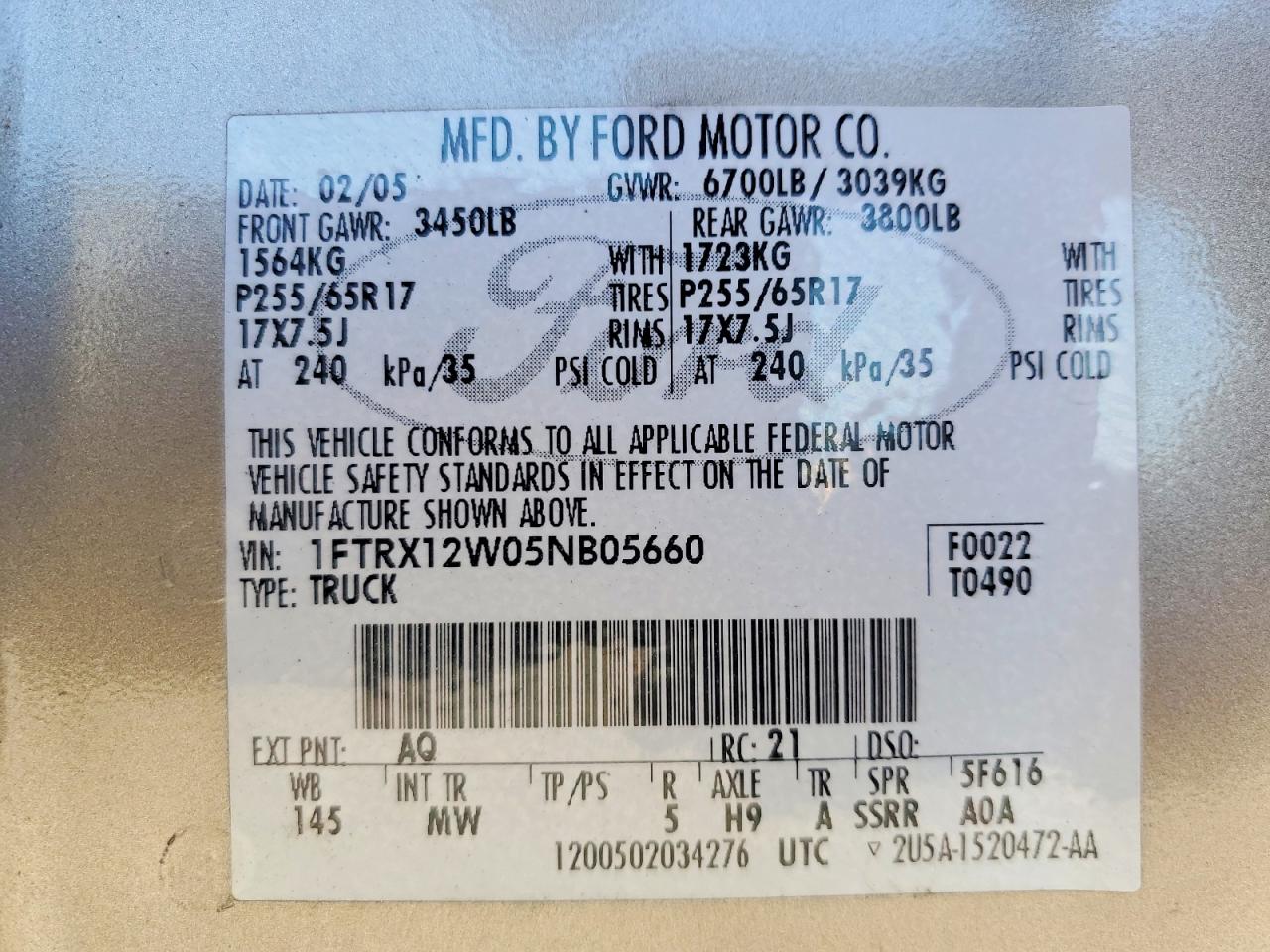 2005 FORD F150 photo 25
