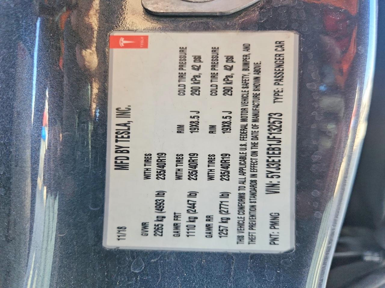 2018 TESLA MODEL 3 photo 34