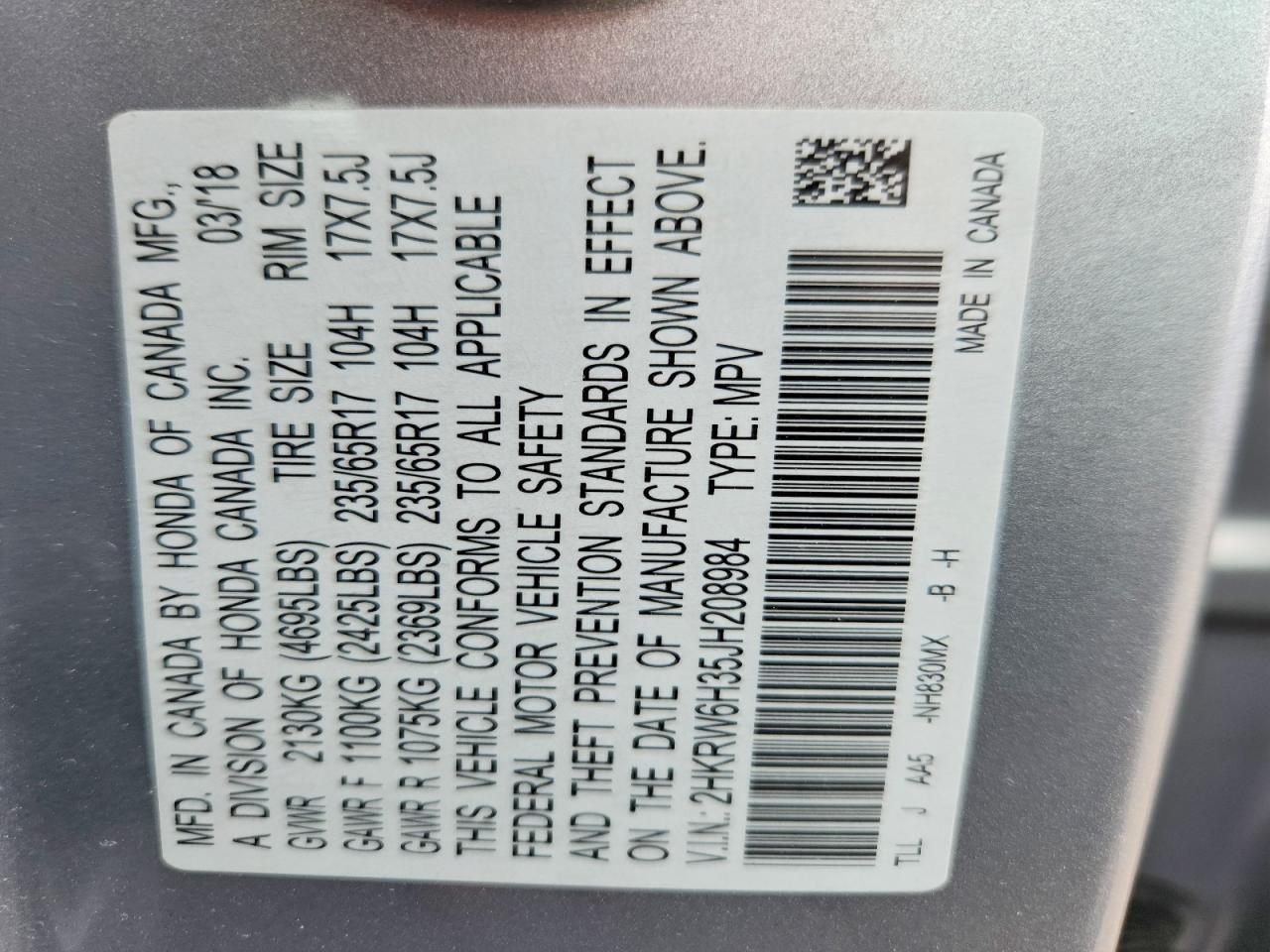 2018 HONDA CR-V LX photo 37