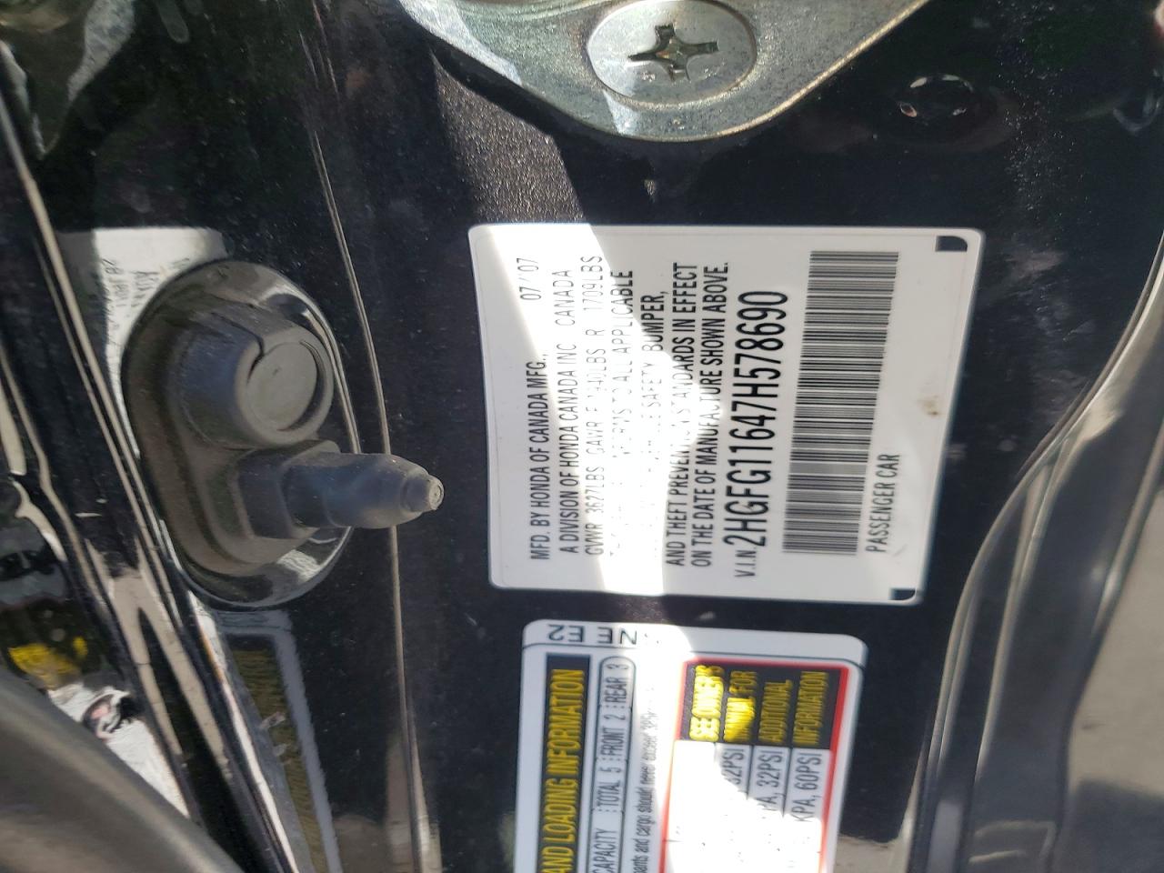 2007 HONDA CIVIC LX photo 34