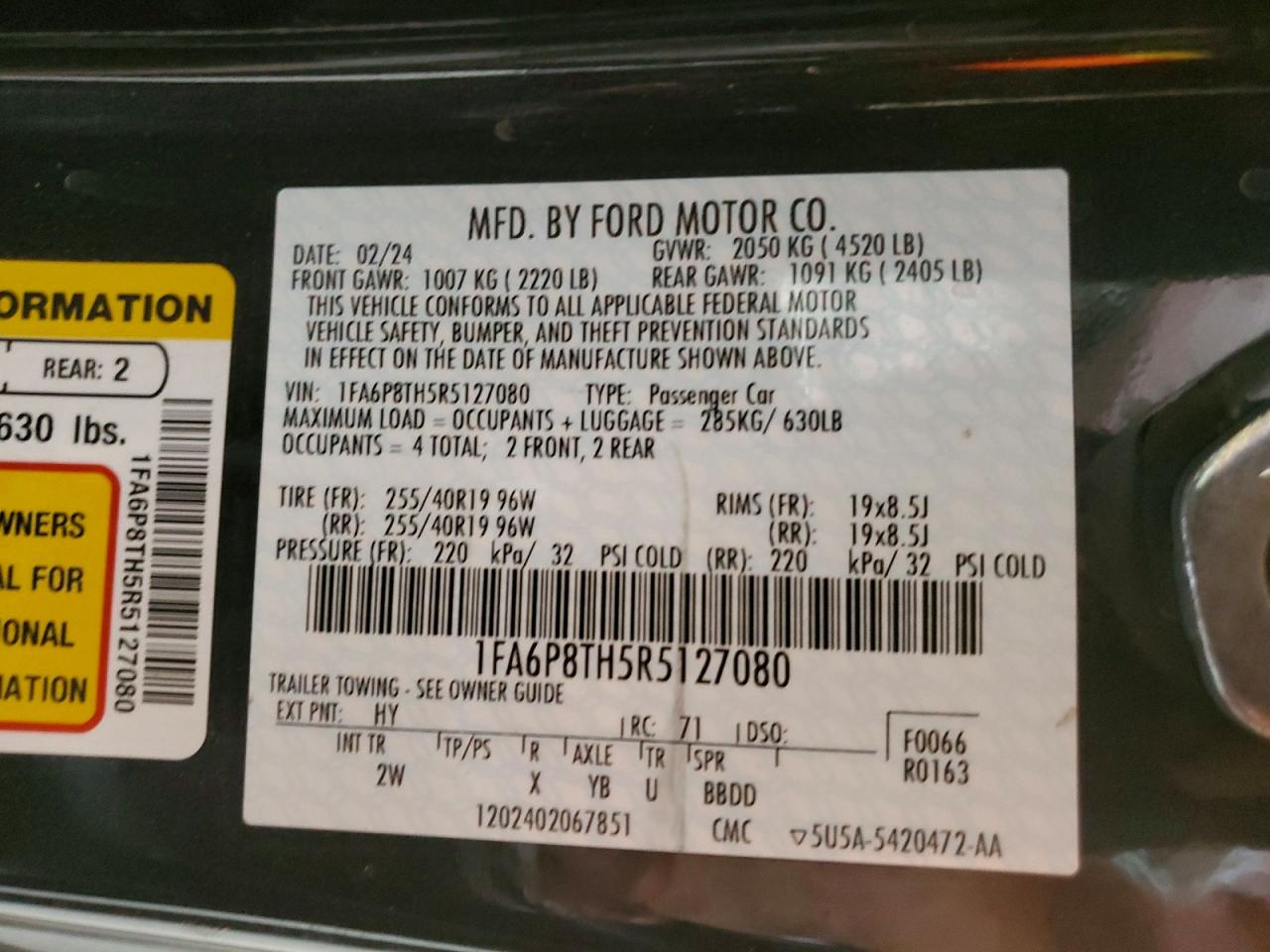2024 FORD MUSTANG photo 34