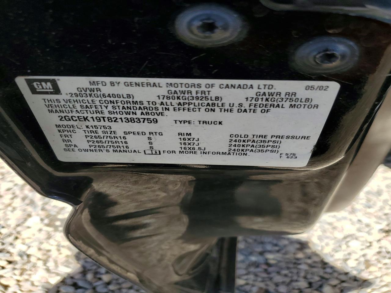 2002 CHEVROLET SILVERADO K1500 photo 34
